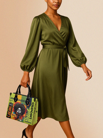 Melaniva Empowered Essence Lemon Lime Leather Handbag Deal