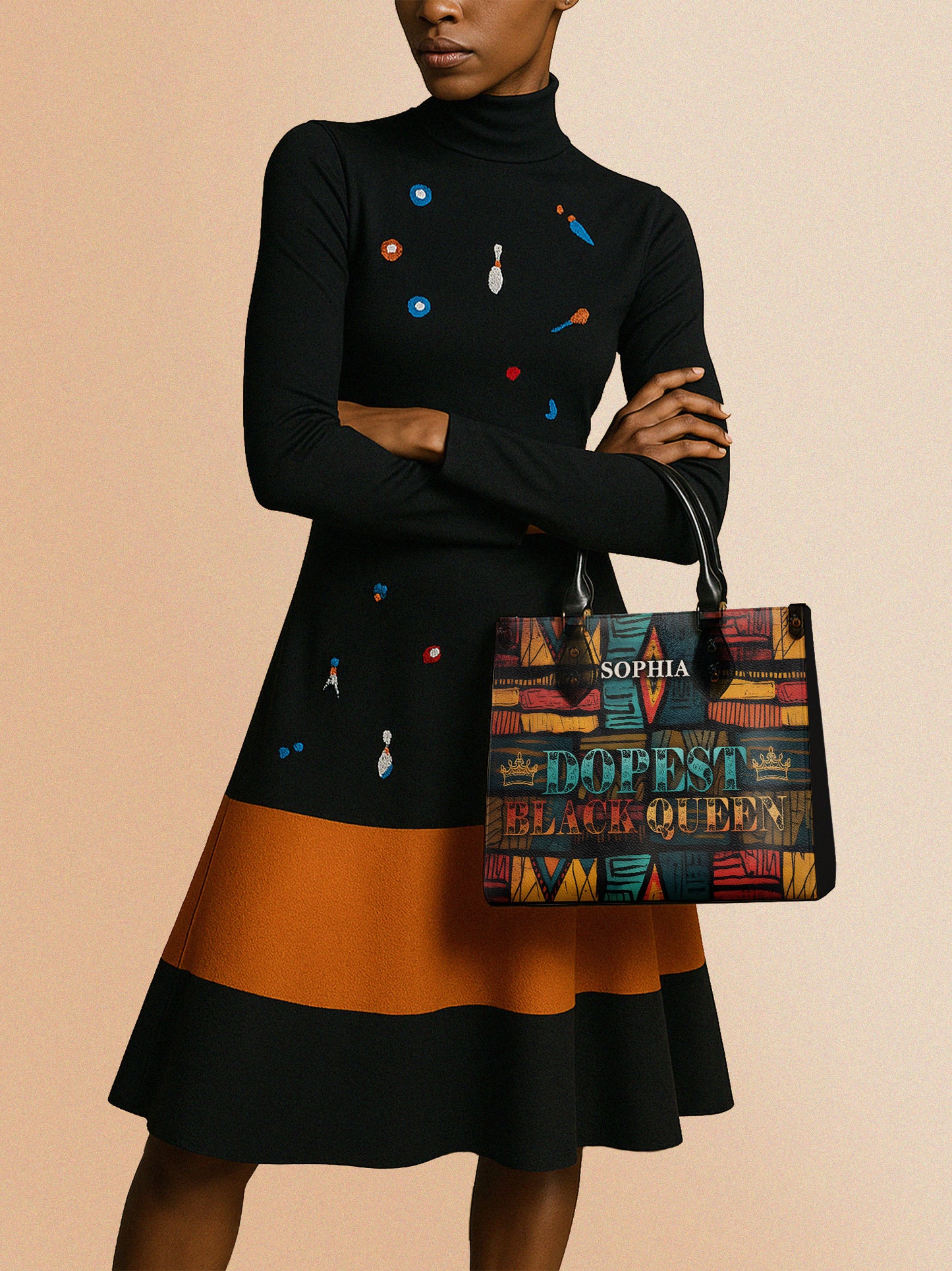 Melaniva Dopest Black Queen Leather Handbag Deal (FREE WALLET)