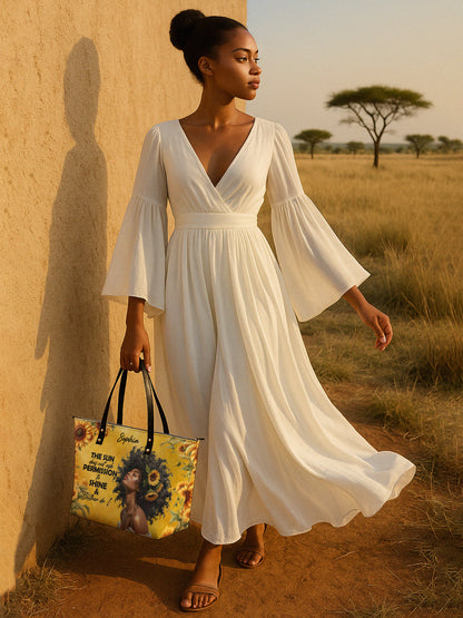 Melaniva Sunlit Crown Leather Tote Bag Deal (FREE WALLET)