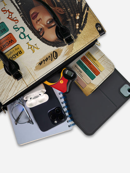 Melaniva “The Power of I Am” Leather Handbag Deal